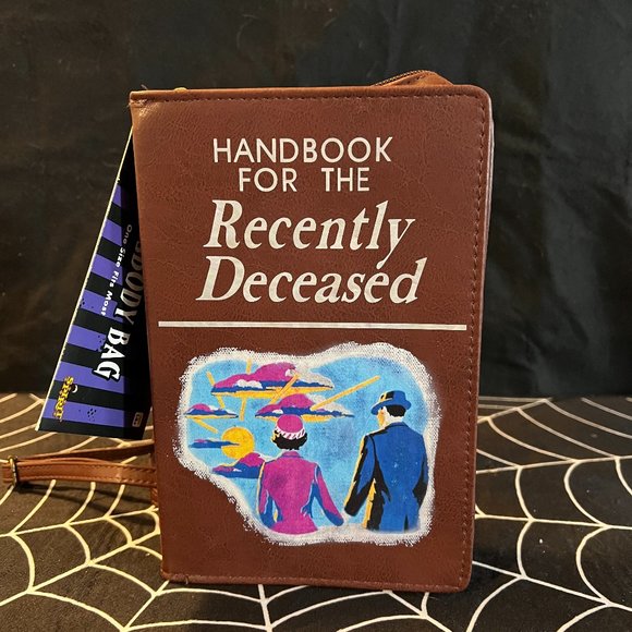Spirit Halloween Handbags - BUNDLE: Handbook for the Recently Deceased Crossbody Bag & Chucky Wristlet